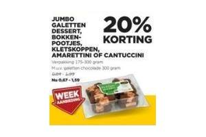 jumbo galetten dessert bokkenpootjes kletskoppen amarettini of cantuccini