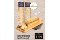 party knipbrood mais zonnepit