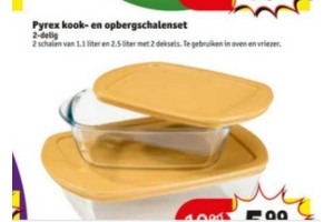 pyrex kook en opbergschalenset