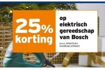 25 korting op elektrisch gereedschap van bosch