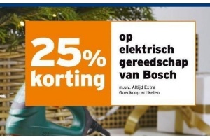 25 korting op elektrisch gereedschap van bosch