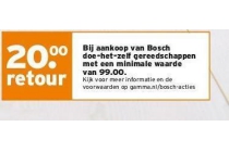20 euro retour bij aankoop van gereedschap van minimaal 99 euro