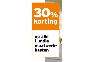 30 korting op alle lundia maatwerkkasten