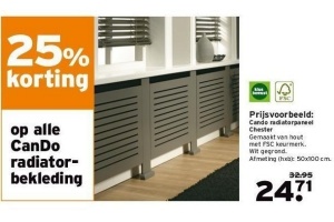 25 korting op alle cando radiatorbekleding