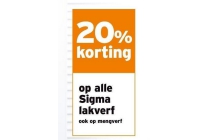 20 korting op alle sigma lakverf