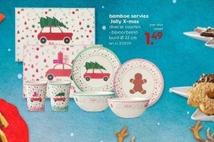 bamboe servies jolly x mas