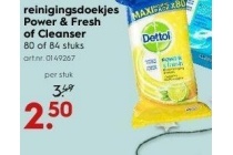 reinigingsdoekjes power en fresh of cleanser