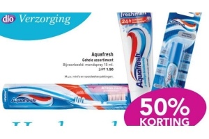 het gehele assortiment aquafresh