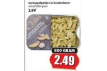 aardappelpartjes in kruidenboter