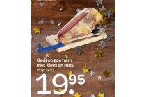 gedroogde ham met klem en mes