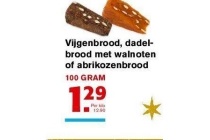 vijgenbrood dadlebrood met walnoten of abrikozenbrood