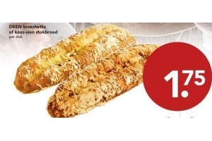 deen bruschetta of kaas uien stokbrood