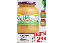 hak groenteconserven appelmoes of compote