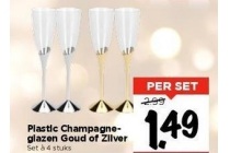 plastic champagneglazen goud of zilver