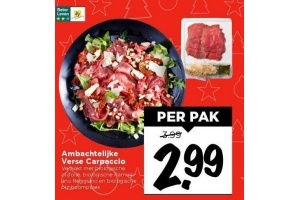 ambachtelijke verse carpaccio
