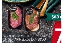 gekruide rosbief of gemarineerde lamsbout