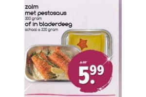 zalm met pestosaus of in bladerdeeg