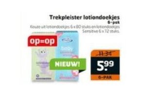 trekpleister lotiondoekjes