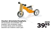 houten driewieler loopfiets