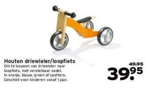 houten driewieler loopfiets