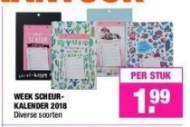 week scheurkalender 2018 nu eur1 99 per stuk