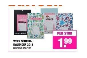 week scheurkalender 2018 nu eur1 99 per stuk