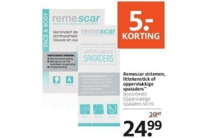remecar striemen littekenstick of oppervlakkige spataders