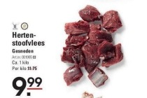 hertenstoofvlees gesneden