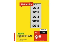 rugetiket 2018