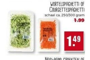 wortel spaghetti of courgette spaghetti