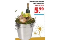 champagne emmer met hyacinten