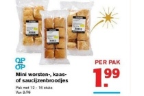 mini worsten kaas of saucijzenbroodjes