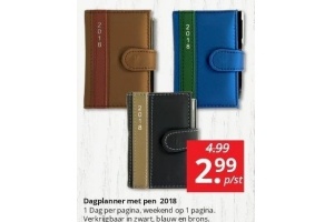 dagplanner met pen 2018