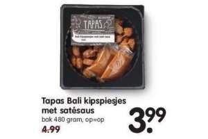 tapas bali kipspiesjes met satesaus