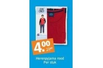 herenpyjama rood