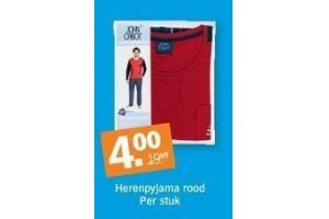 herenpyjama rood