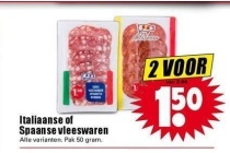 italiaanse of spaanse vleeswaren