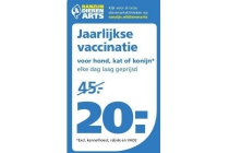 jaarlijkse vaccinatie voor hond kat of konijn