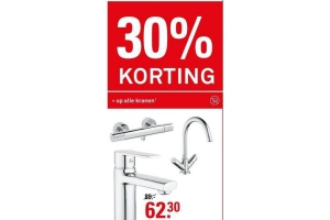 30 korting op alle kranen