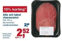 wit label vleeswaren