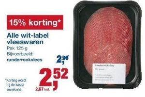 wit label vleeswaren