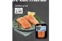 zalmfilet op huid