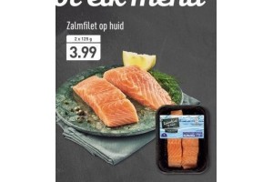 zalmfilet op huid