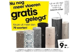 diverse vloeren gratis gelegd