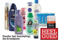 douche bad haar styling deo en tandpasta