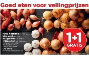plus knoflook uien geel pittige uien of sjalotten