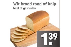 wit brood rond of knip