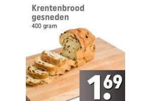 krentenbrood gesneden