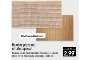 bamboe placemat of tafelloperset