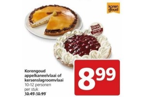 korengoud appelkaneelvlaai of kersenslagroomvlaai